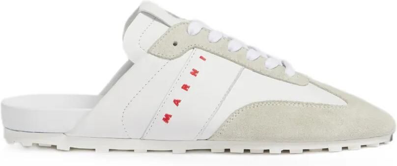 Marni Nappa leren en suède Softy Soccer slip-on sneakers Wit