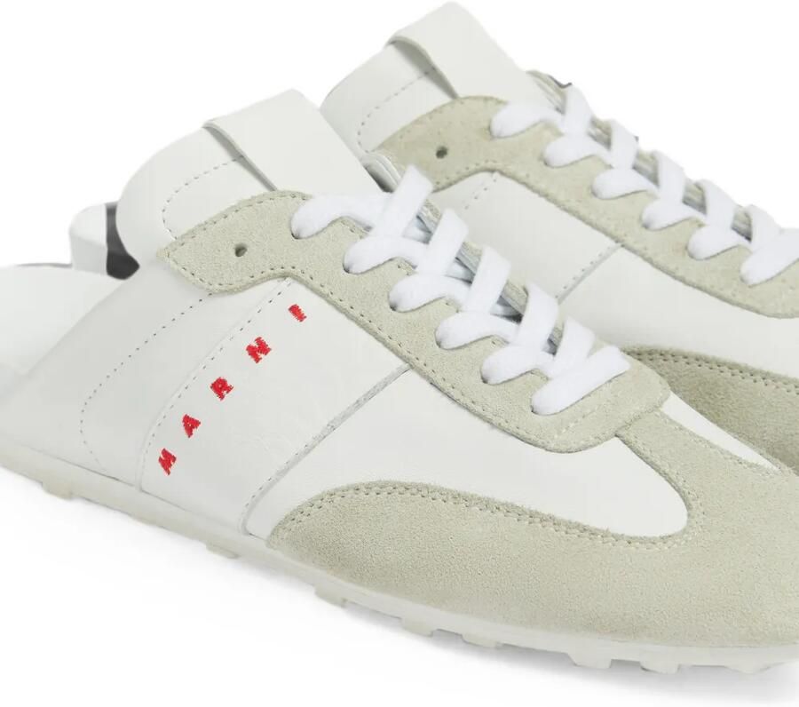 Marni Nappa leren en suède Softy Soccer slip-on sneakers Wit - Foto 3