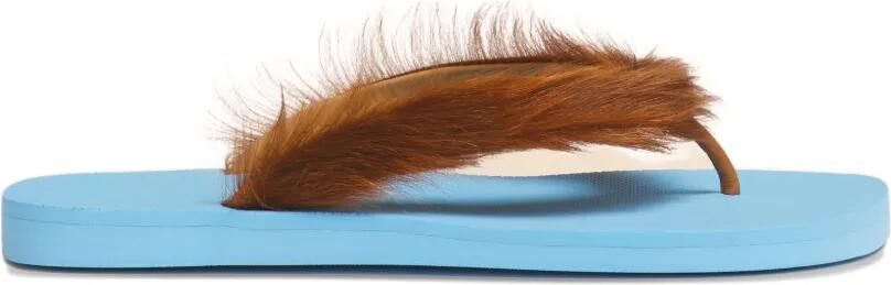 Marni Ponyhaar teenslippers Bruin