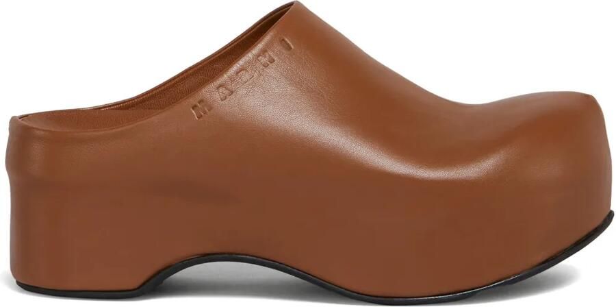 Marni Sabot muiltjes met platform Bruin