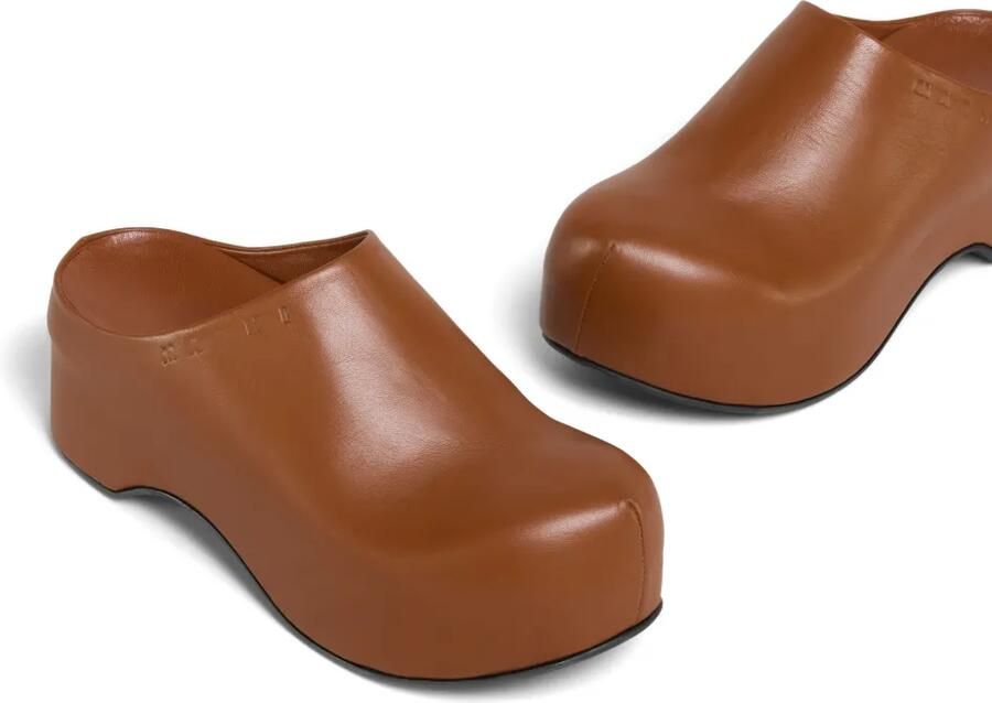 Marni Sabot muiltjes met platform Bruin - Foto 3