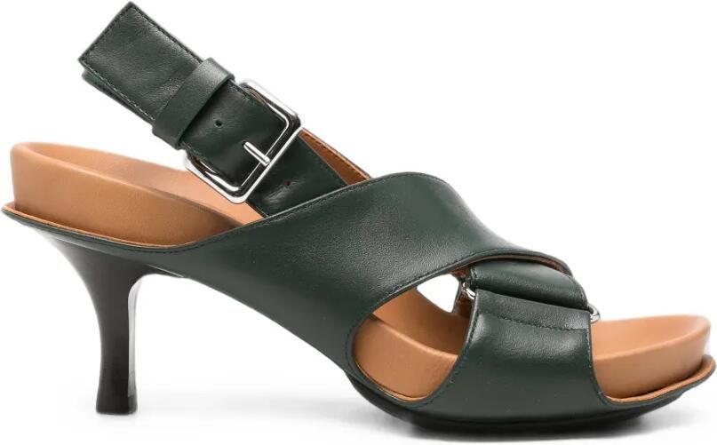 Marni Sandalen met gespsluiting en gekruiste bandjes Groen
