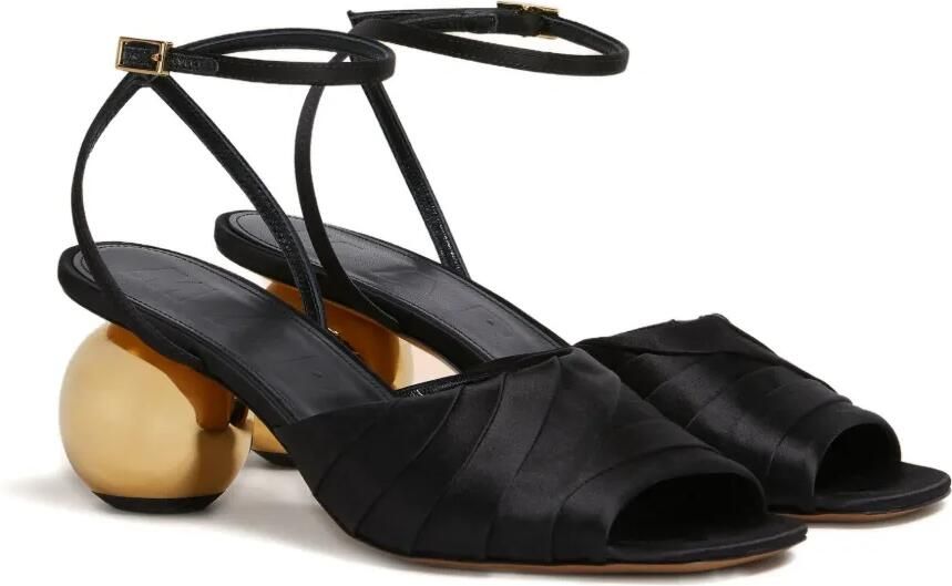 Marni Satijnen sandalen met bolvormige hak Zwart - Foto 3