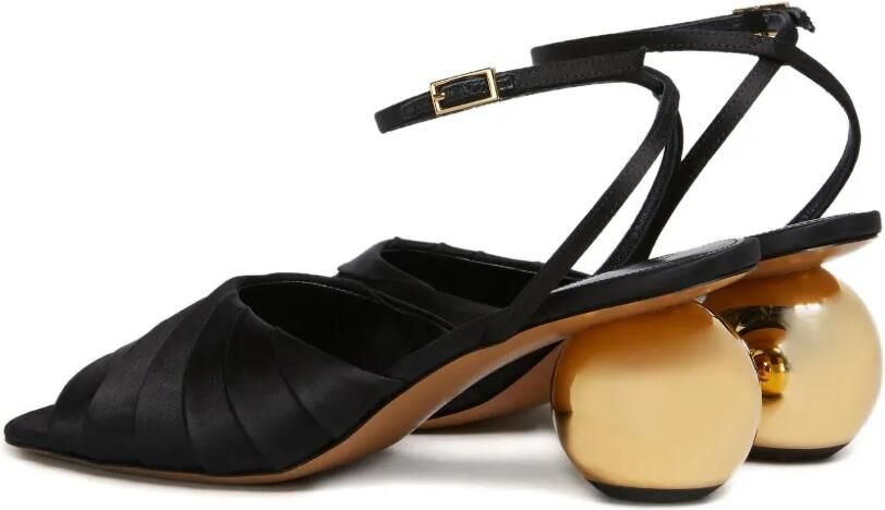 Marni Satijnen sandalen met bolvormige hak Zwart - Foto 4