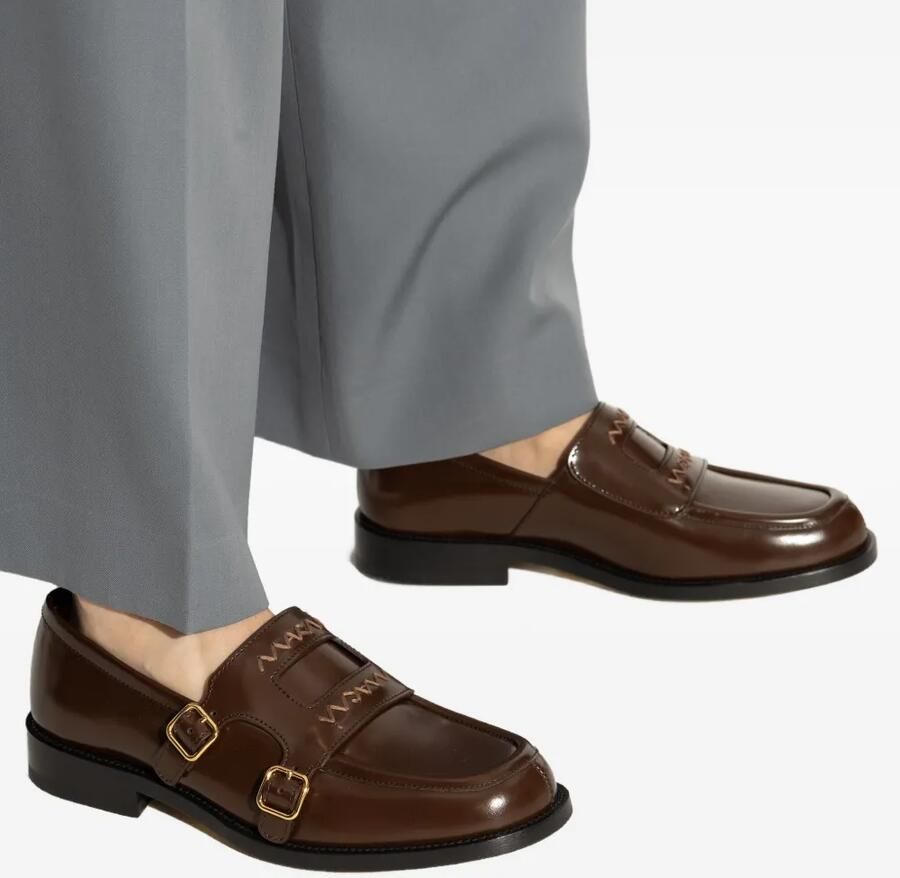 Marni Schoenen met geborduurd logo Bruin - Foto 2