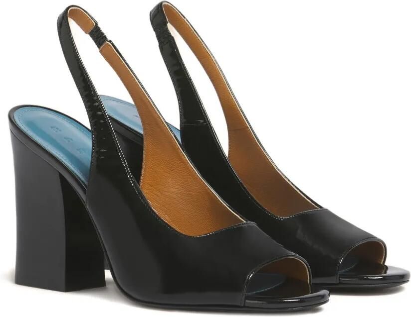 Marni Slingback sandalen met hak en open neus Zwart