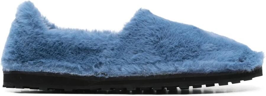 Marni Slippers van imitatiebont Blauw