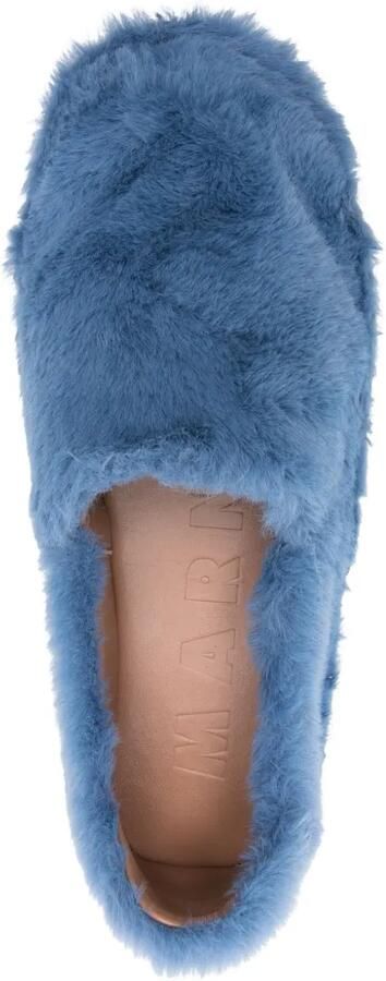 Marni Slippers van imitatiebont Blauw - Foto 3
