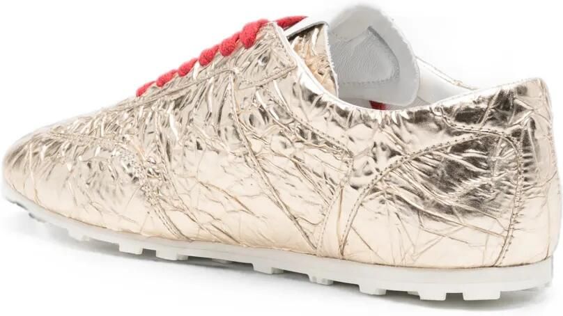 Marni Sneakers met gekreukte afwerking en logo Goud - Foto 3
