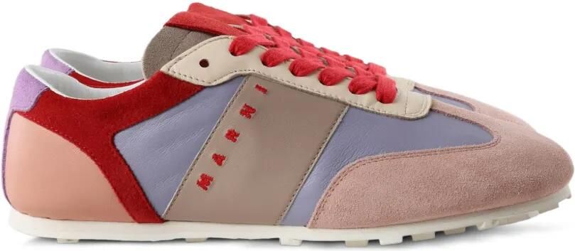 Marni Sneakers met vlakken en logoprint Roze
