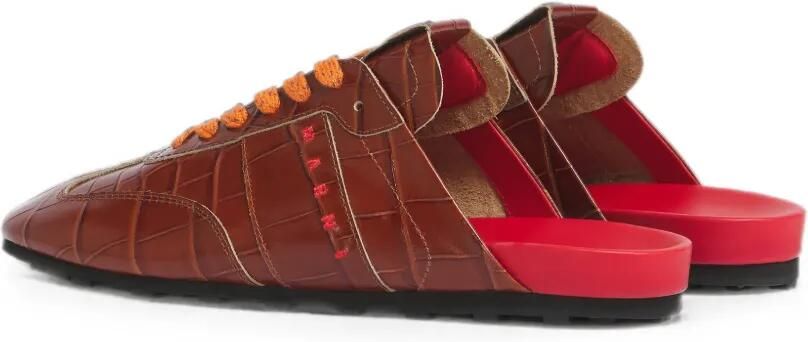 Marni Softy Soccer leren slip-on sneakers met krokodillen-effect Bruin - Foto 5