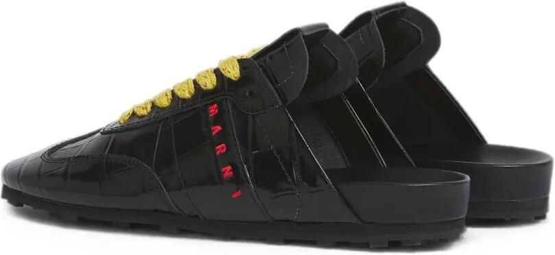 Marni Softy Soccer leren slip-on sneakers met krokodillen-effect Zwart - Foto 5