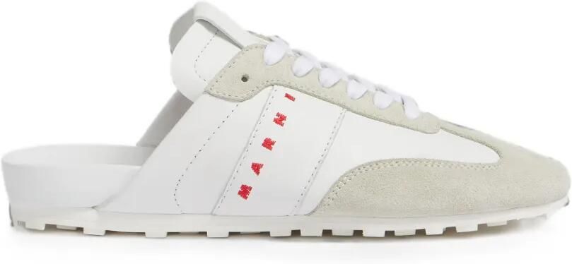 Marni Softy Soccer nappa leren en suède slip-on sneakers Wit