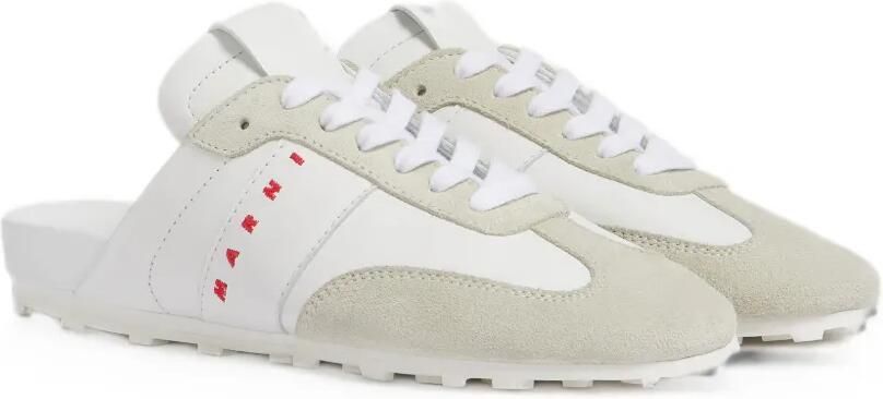 Marni Softy Soccer nappa leren en suède slip-on sneakers Wit - Foto 4