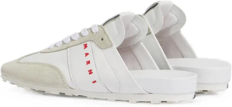 Marni Softy Soccer nappa leren en suède slip-on sneakers Wit - Foto 3