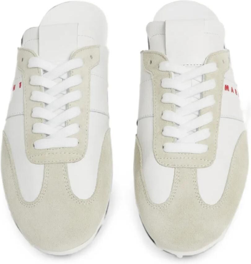 Marni Softy Soccer nappa leren en suède slip-on sneakers Wit - Foto 2