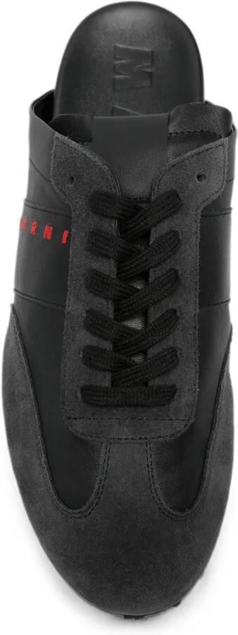 Marni Softy Soccer nappaleren en suède slip-on sneakers Zwart - Foto 3