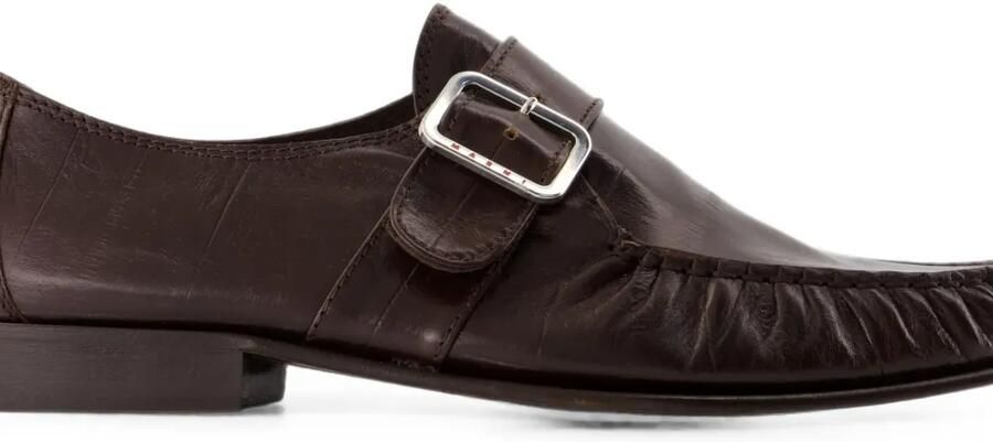 Marni Wallabee leren schoenen met paling-effect Bruin