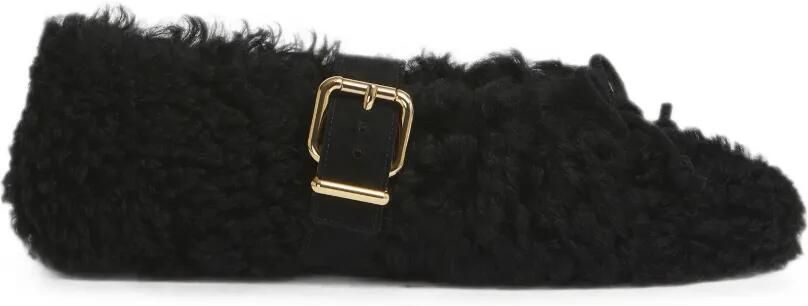 Marni Zwarte lammy ballerina's met gesp