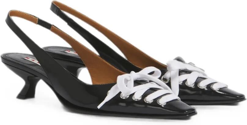 Marni Zwarte leren Kat slingback pumps