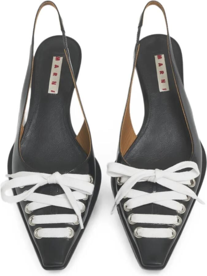 Marni Zwarte leren Kat slingback pumps - Foto 3