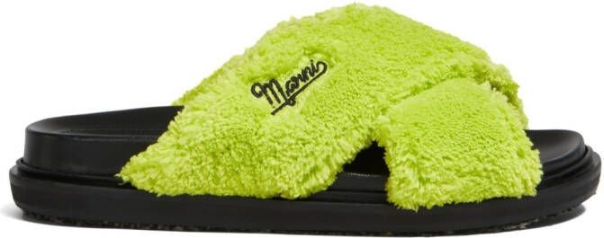Marni Sandalen met geborduurd logo Groen