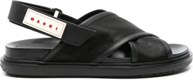 Marni Sandalen met logopatch Zwart