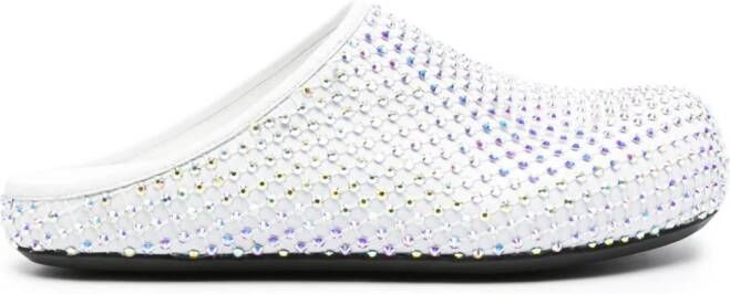 Marni Slippers verfraaid met stras Wit