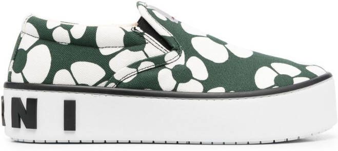 Marni Sneakers met bloemenprint Groen