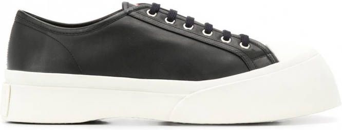 Marni 302 leren sneakers met plateauzool Zwart