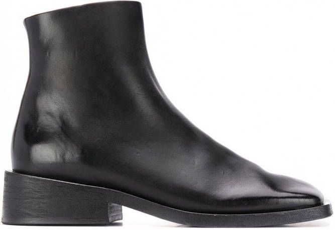 Marsèll Enkellaarzen met vierkante neus Zwart