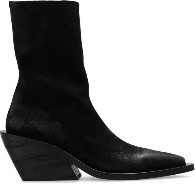 Marsèll Gessetto 90mm point-toe leather ankle boots Zwart