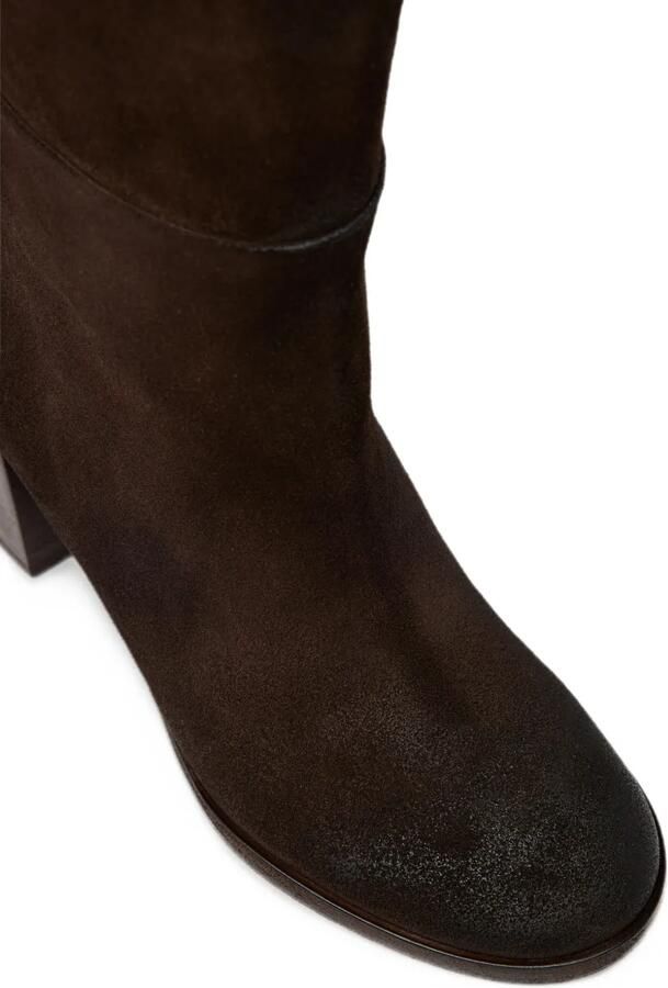 Marsèll burnished-effect suede knee-high boots Bruin - Foto 2