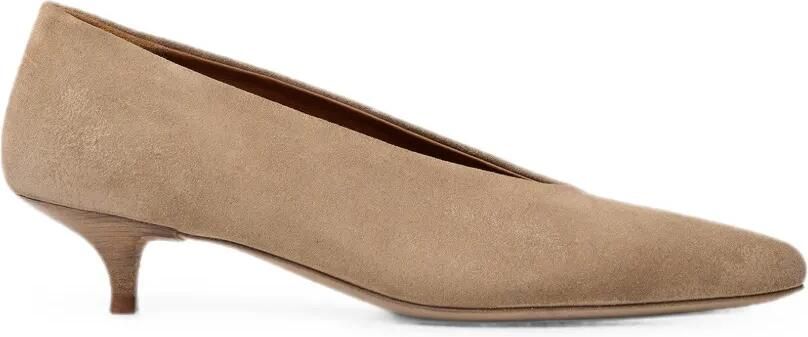 Marsèll Longiforma suède pumps met amandelvormige neus Beige