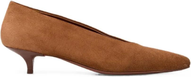 Marsèll Longiforma suède pumps met puntige neus Bruin