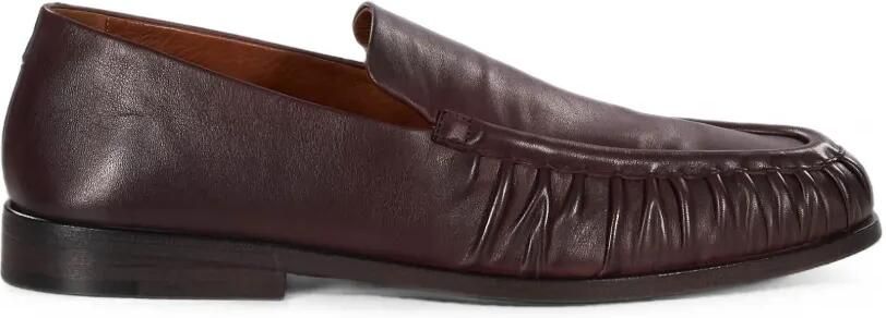 Marsèll Mocassino leren loafers met ruches Bruin