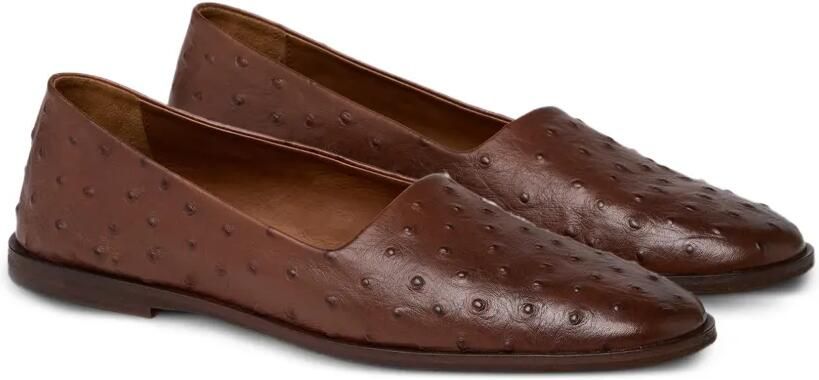 Marsèll Stesa leren loafers met struisvogel-effect Bruin
