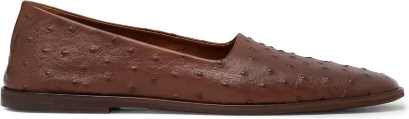 Marsèll Stesa leren loafers met struisvogel-effect Bruin - Foto 4