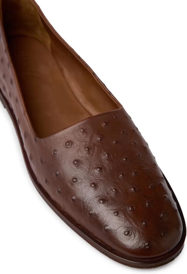 Marsèll Stesa leren loafers met struisvogel-effect Bruin - Foto 2