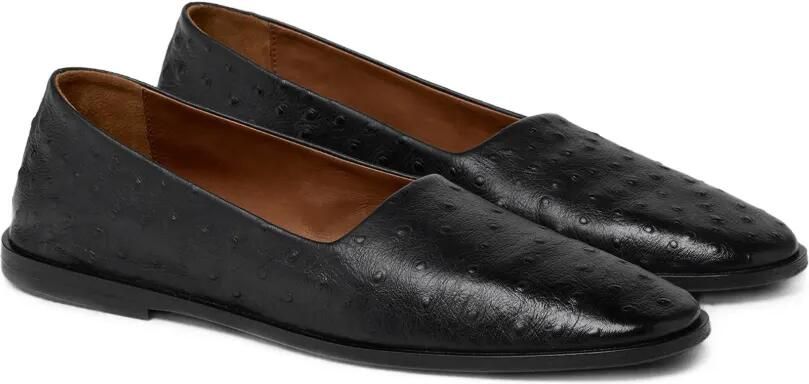 Marsèll Stesa leren loafers met struisvogel-effect Zwart