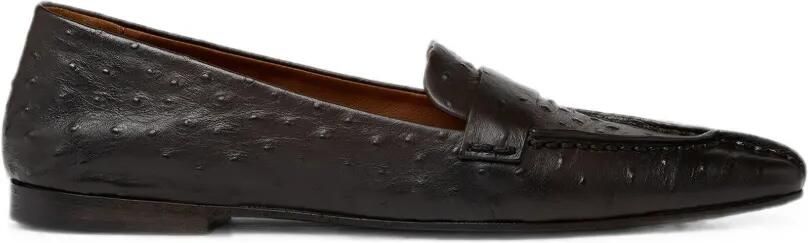 Marsèll Suède loafers met puntige neus en struisvogel-effect Bruin