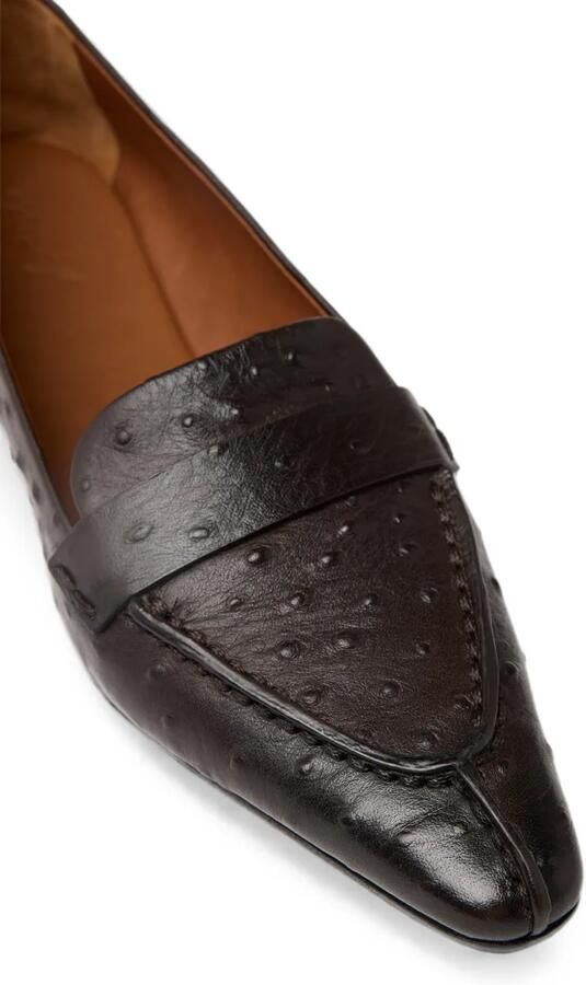 Marsèll Suède loafers met puntige neus en struisvogel-effect Bruin - Foto 2