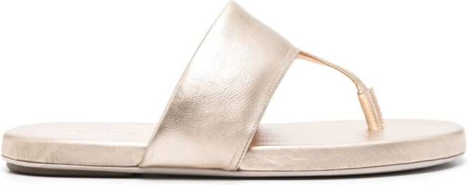 Marsèll Spanciata metallic leren teenslippers Goud