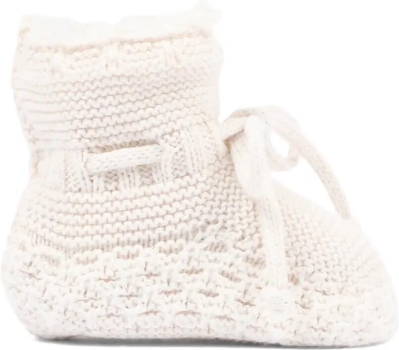 Martin Aranda Babyschoentjes met gebreid detail Wit