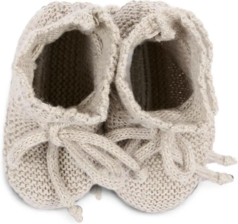 Martin Aranda Chunky gebreide slippers met striksluiting Beige - Foto 2