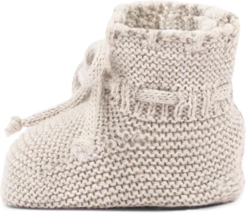 Martin Aranda Chunky gebreide slippers met striksluiting Beige - Foto 5