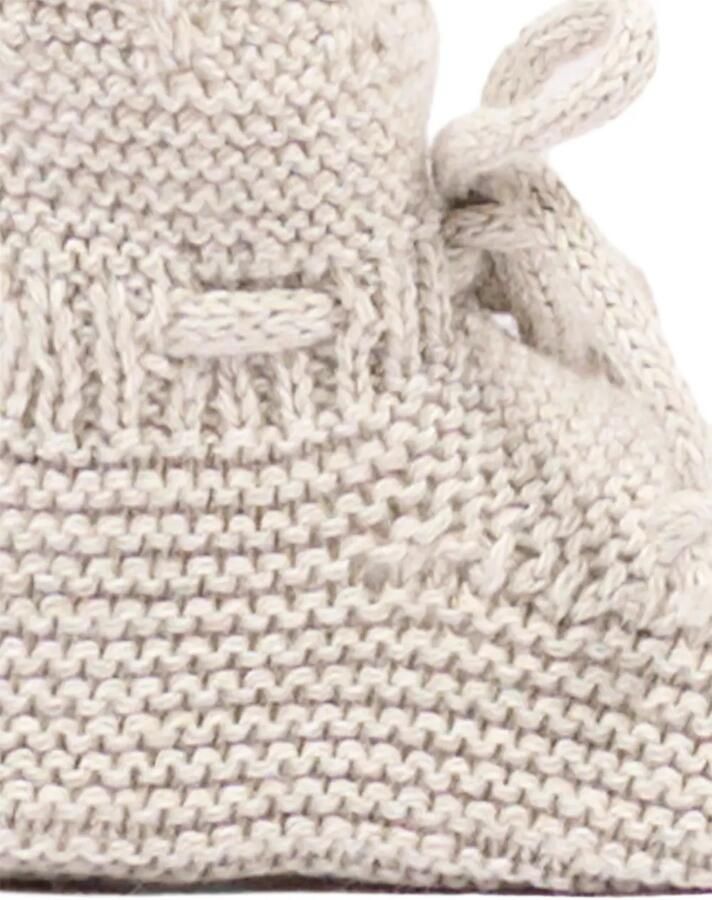 Martin Aranda Chunky gebreide slippers met striksluiting Beige - Foto 3