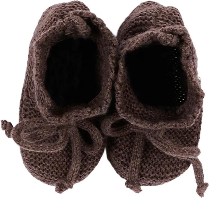 Martin Aranda Chunky gebreide slippers met striksluiting Bruin - Foto 2