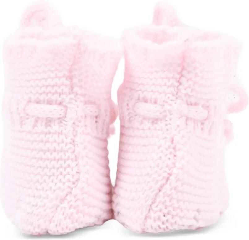 Martin Aranda Gebreide slippers met striksluiting Roze - Foto 2