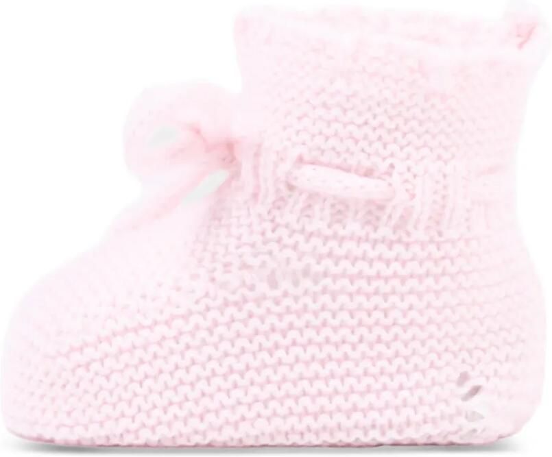 Martin Aranda Gebreide slippers met striksluiting Roze - Foto 4